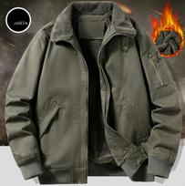Men's Winter Fleece-Lined Jacket Oversized Collar Warm Jacket 2XL