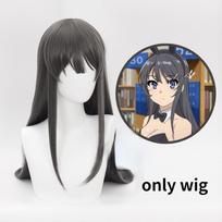 Anime Sakurajima Mai Cosplay Costume Rascal Does Not Dream of Bunny Girl Senpai Mai Sakurajima Cosplay Wig Bunny Ears Headwear S black