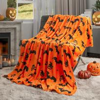Ghost Halloween Blanket Reversible Pumpkin Print Fleece Throw Blanket, Surper Soft Warm Cozy Fall Blanket For 150X180CM