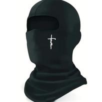 With Cool Print Full Face Ski Mask Cross Breathable Cycling Balaclava Printed Face Cover  Summer Style E black