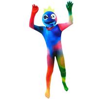 Halloween Rainbow Friends Roblox Cosplay Costume Blue Colorful Monster Jumpsuit Kids 150 blue