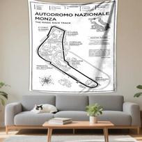 Autodromo Nazionale Monza Race Track Map Black White Tapestry Patterned tapestry for bedroom and living room home decor sofas 75x90cm(29x35in) white