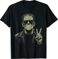 Vintage 90s Frankenstein Blowing Bubblegum Heart Sunglasses T-Shirt 3XL gray