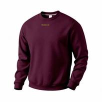 Men’s Casual, Loose-Fit, Plain-Coloured Silicone Logo Fleece-Lined Round-Neck Pullover Sweatshirt XXL black