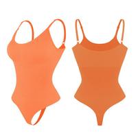 Women Seamless Sling Shapewear Bodysuit Tummy Control Butt Lifting Waist Shaper XXL orange