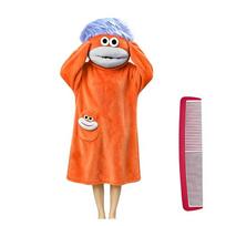 Children's Funny Big Mouth Pajamas with Comb, Jumpsuit Loungewear for Boys and Girls 120 orange