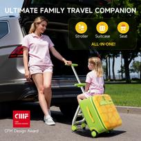 JOYRIDE Kids Suitcase, 3-in-1 Ride-on Luggage, Wheels, 38L, 3+ Years, Travel Trolley (Green)
