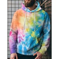 Cross-border large-size men's and women's 3D digital printed fleece hoodie with hood, fashionable and casual winter/autumn hoodie 4XL blue