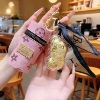 999 Pure Gold Handbag Charm Keychain: Elegant Plaid Mini Bag Shape - Perfect Gift for Girlfriend black