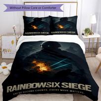 3pcs Rainbow Six Siege Bedding Set Duvet Cover Closure Includes 1 Duvet Cover & 2 Pillowcases, Soft and Comfortable for All Seasons. 135cmx200cm
