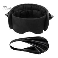 Ergonomic Travel Pillow Set 3-in-1 Sleep Mask Set, Blackout Eye Cover with Neck & Relaxation Kit Arm Support, Portable Rest for Airplane Train Office B