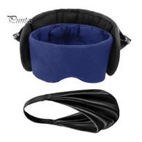 Ergonomic Travel Pillow Set 3-in-1 Sleep Mask Set, Blackout Eye Cover with Neck & Relaxation Kit Arm Support, Portable Rest for Airplane Train Office B