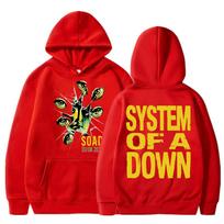 Rock Band System of A Down Soad Cat Eyes EU  Tour Hoodies Fashion Hip Hop Long Sleeve Oversized Fleece Tracksuit Streetwear M red