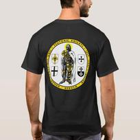 Teutonic Knight With Sword Shield T Shirt Vintage Washed Stylish Streetwear Top For Everyday Wear Designer Clothes Soft 3XL black