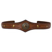 Pu Leather Pu Rivet Headband Medieval Style Viking Head Ring Halloween Cosplay Hairband  Men Style 2 black
