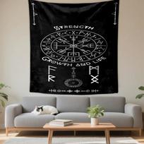 Tapestry Viking Vegvisir Strength Growth Rune Life Poster Wall Art for Dorm 150x200cm(59x78in)