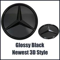 Priekinės grotelės Chromuota žvaigždės emblema Juodas ženklelis Priekinės grotelės Chromuota emblema Tinka Mercedes Benz V-Class W447 2021-2023 black