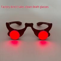 2025 Halloween LED Glowing Grim Reaper Glasses with Flashing Lights black