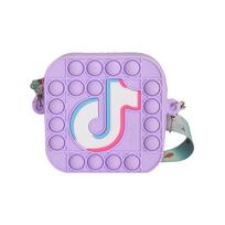 Pop Push Bubble Tiktok Coin Bag Sensory Fidget Toy It Stress Relief Autism Silicone Purple
