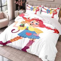 Pippi Longstocking 3Pcs Bedding Set Duvet Cover With Two Pillowcases For Bedroom Home Decoration 135cmx200cm