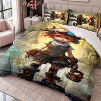 Pippi Longstocking 3Pcs Bedding Set Duvet Cover With Two Pillowcases For Bedroom Home Decoration 180cmx210cm