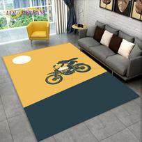 3D Retro Vintažinis Motociklo Plotas Kilimas Didelis, Kilimas Svetainei Miegamajam Sofa Durų Kilimėlis Dekoravimui, Vaikų Žaidimų Neslystantis Grindų Kilimėlis 40cm x 60cm