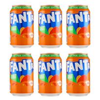 Coca-Cola European Fanta Italian Fanta Orange Flavor Fruit Juice 12% (Orange 9% + Lemon 3%) Highly Concentrated 150Ml 6 Cans blue