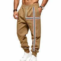 Heavyweight, Fleece-lined Men’s Trousers for Winter: Webbing-detail Retro Work Trousers, Wide-leg and Tapered-leg Tracksuit Bottoms S