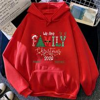 We Are Family Christmas 2026 Hoodies Xmas Holiday Hoodies Retro XL red