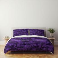 Haunted Mansion Gothic Pattern Duvet Cover Set,Purple n Black,Single Double Queen King Bed Cover 140x210cm