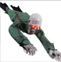 Electric Halloween Crawling Ghost Bald Head Voice-activated Yard Bloody Zombie Folding Glowing Eye Escape Room Climbing Ghost