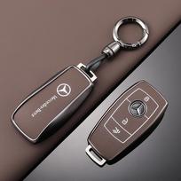 Raktų pakabukas TPU Automobilio nuotolinio valdymo pultelio dėklas Dangtelis Mercedes Benz A C E S G klasės GLC CLE CLA GLB GLS W177 W205 W213 W222 X167 AMG G63 black