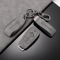 Raktų pakabukas TPU Automobilio nuotolinio valdymo pultelio dėklas Dangtelis Mercedes Benz A C E S G klasės GLC CLE CLA GLB GLS W177 W205 W213 W222 X167 AMG G63 gray
