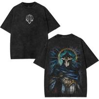 Arcane Viktor Washed Graphic Tee – Vintage TShirt for Game Fans, Casual Streetwe M black
