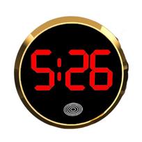 Mini Digital Clock LED Time Display Luminous Car Clock Car Dashboard Clock  Student Gold - Red Light