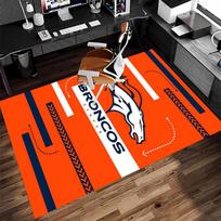 Denver Broncos LOGO Spausdintas Kilimas - Minkštas, Plaunamas Neslystantis Vidinis Kilimėlis Biuro Kėdėms, Svetainei, Namų Biurui Dekoratyvinis Kilimas 60cmx90cm