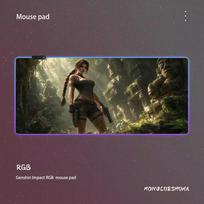 Žaidimas L-lara Croft pelės kilimėlis RGB žaidimų pelės kilimėlis Stalo kilimėlis HD žaidėjo Didelis LED apšvietimas XXL pelės kilimėliai RGB700x400x3mm