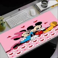 Mikių ir Minės tematikos pelės kilimėlis, neslystantis guminis pagrindas, daugiafunkcinis biuro ir namų dekoras, puikiai tinka darbo vietos personalizavimui. 30cmx80cm