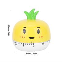 Cartoon Mechanical Manual Kitchen Cooking Timer Alarm Reminder Timepiece Countdown ToolYellow yellow