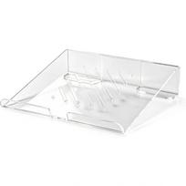Acrylic Laptop Stand for Desk Transparents Ventilated Risers with Slotted Platform and Raised Viewing Angle for Home Office Workspaces 1 white