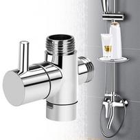 1pcs 3 Way T-adapter Bath G1/2 Shower Head Mount Valve Diverter ABS Converter For Shower Head Distribution Valve Accessories CHINA gray