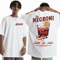 THE NEGRONI Unisex marškinėliai Juokingi kokteilių tematikos dovanų memų marškinėliai Vyriški vasariniai pop art'o stiliaus senovinės mados marškinėliai trumpomis rankovėmis Viršutiniai drabužiai S white