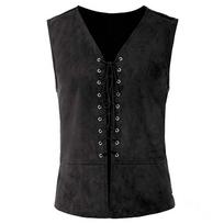 Elegantiškas viduramžių vyriškas retro nėriniuotas liemenė, pagamintas kostiumų vakarėliams ir renginiams 4XL black