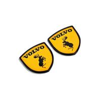 2 vnt. Volvo Briedžio Logotipo Skydo Ženklelis 3D Metalinis Lipdukas Visų Automobilių Bagazines Dangčiui Sparnui - Auto Stiliaus Apdailos Aksesuarai WP5 yellow