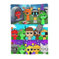 Funny Sprunki Game Bruh Blanket Warm Cozy Fluffy Cartoon Throw Blankets for Couch 50x60 Inch Multi-size Rug Piece 200x150cm 80x60in