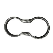 For MustangGT 2015-2021 Carbon Fiber Automobile Front Water Cup Holder Cover Frame Trim Stickers Car Accessories Durable 1 gray