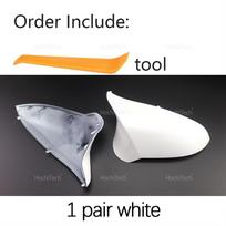 2x Carbon Fiber Rearview Mirror Cap Wing Side Black Mirror Cover White for BMW F80 F82 F87 M3 M4 2014- Only LHD