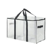 Large Transparent Thickened Storage Bag Woven Tote Bag for Blanket Clothes Moving and Household Organization Heavy Duty Durable One Size white