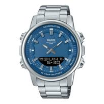 CASIO Unisex skystųjų kristalų/analoginis dvigubo ekrano serijos mėlynas laikrodis AMW-880D-2A1V AMW-880D-2A1V Blue Dial gray