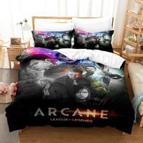 Cartoon Jinx Arcane  League of Legends Bedding Set King Twin Double Boys Piece Mircofiber or Polyester Duvet Cover Set EU single(135x200cm)
